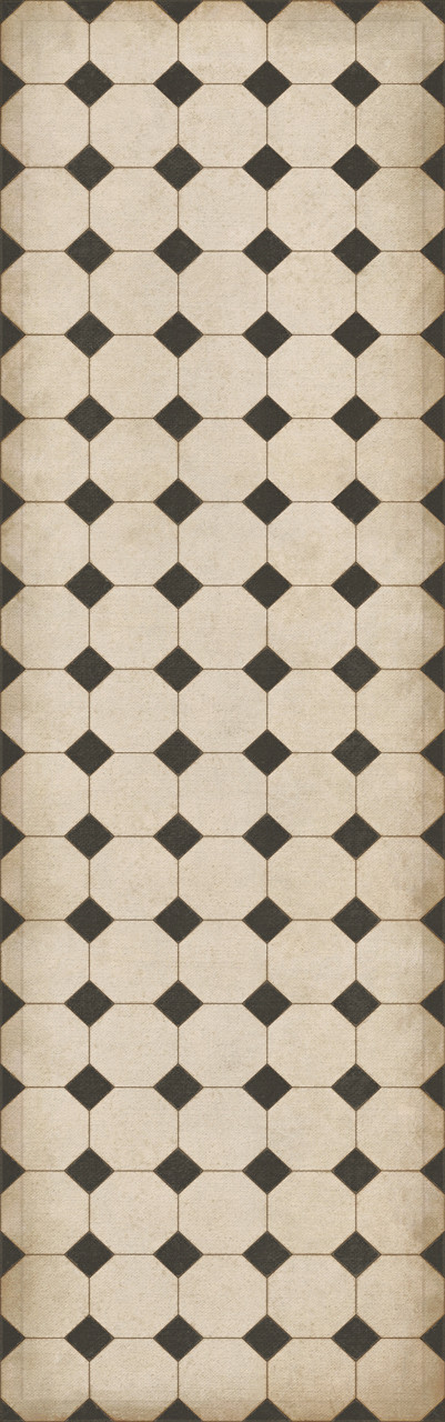 Williamsburg Octagons Adams - vinyl floor cloth size 36x115