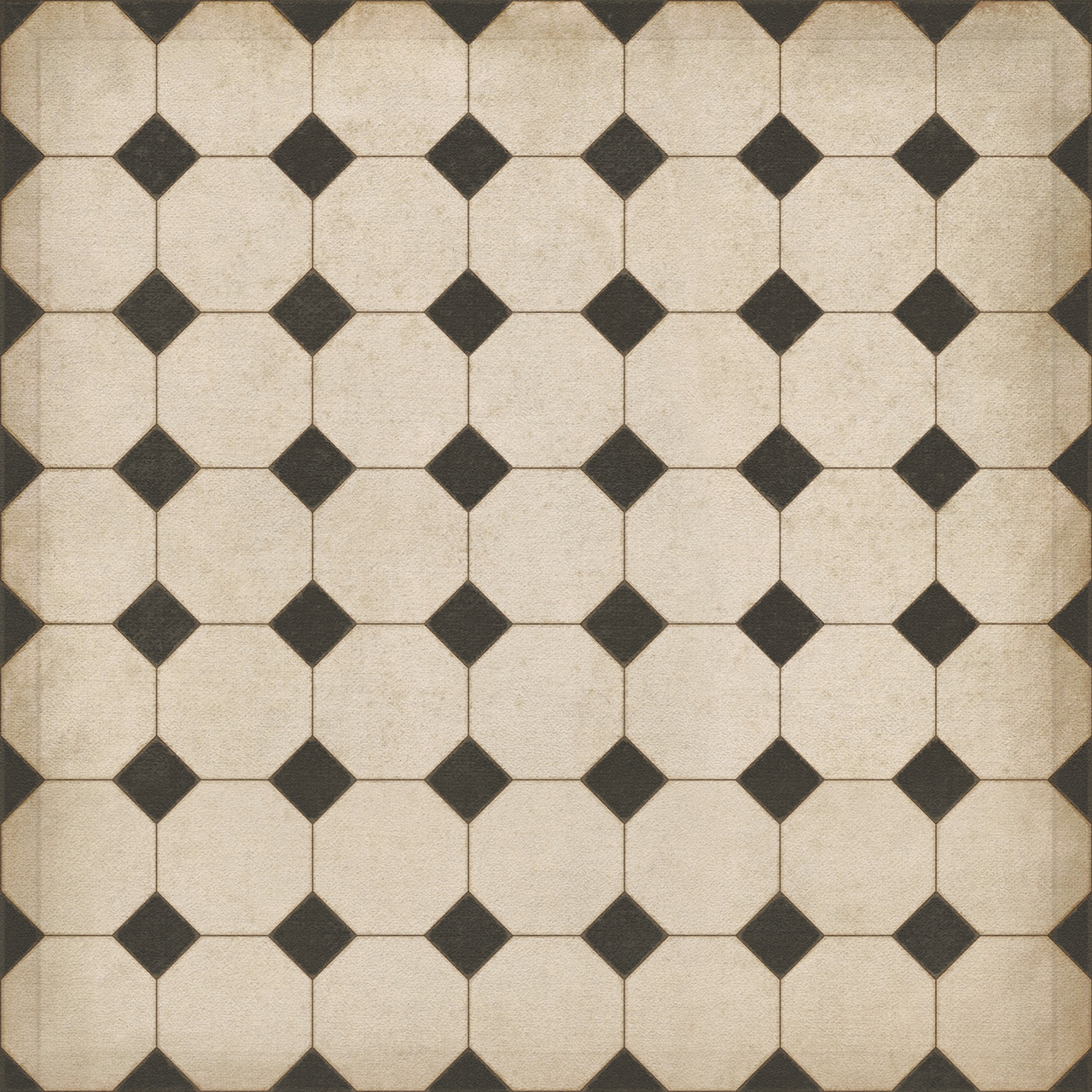 Williamsburg Octagons Adams - vinyl floor cloth sizes 36x36, 48x48