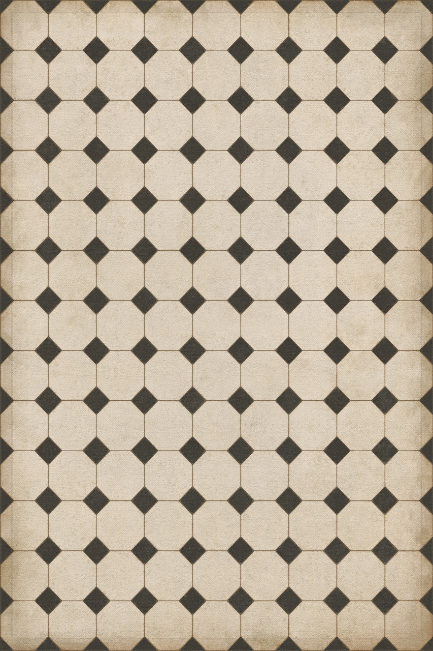 Williamsburg Octagons Adams - vinyl floor cloth sizes 20x30, 24x36, 38x56, 52x76, 70x102