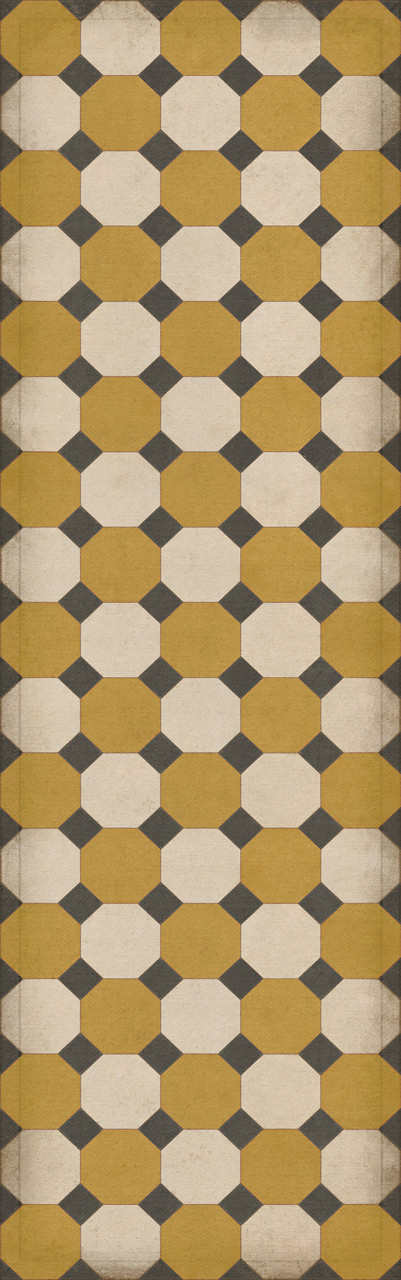 Williamsburg Octagons Jefferson - vinyl floor cloth size 36x115