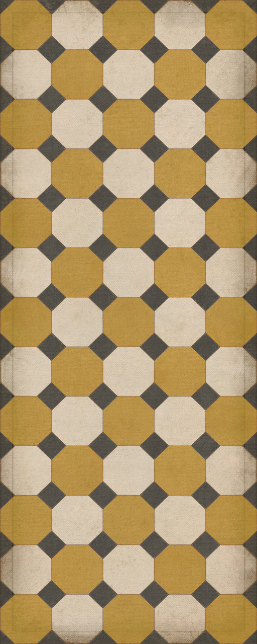 Williamsburg Octagons Jefferson - vinyl floor cloth size 36x90