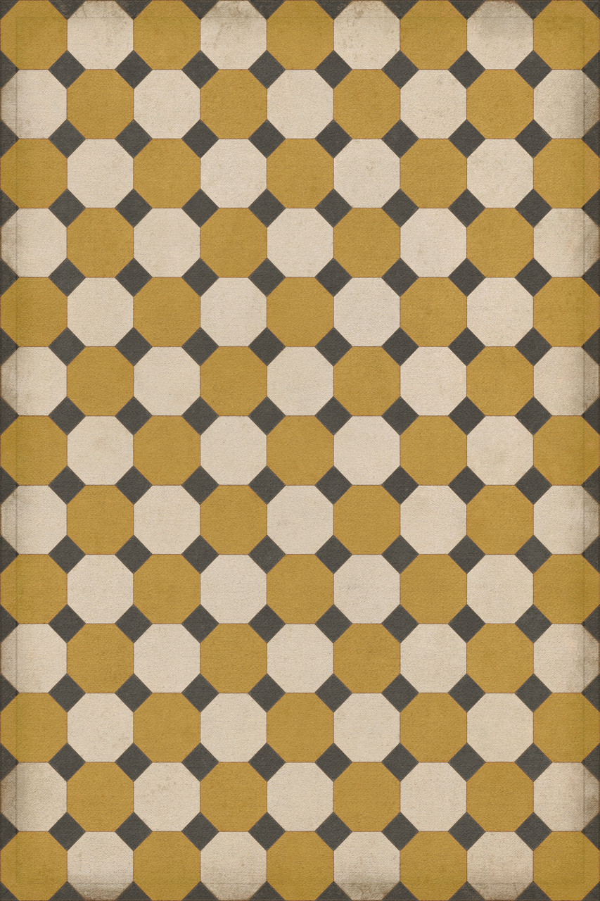 Williamsburg Octagons Jefferson - vinyl floor cloth sizes 20x30, 24x36, 38x56, 52x76, 70x102