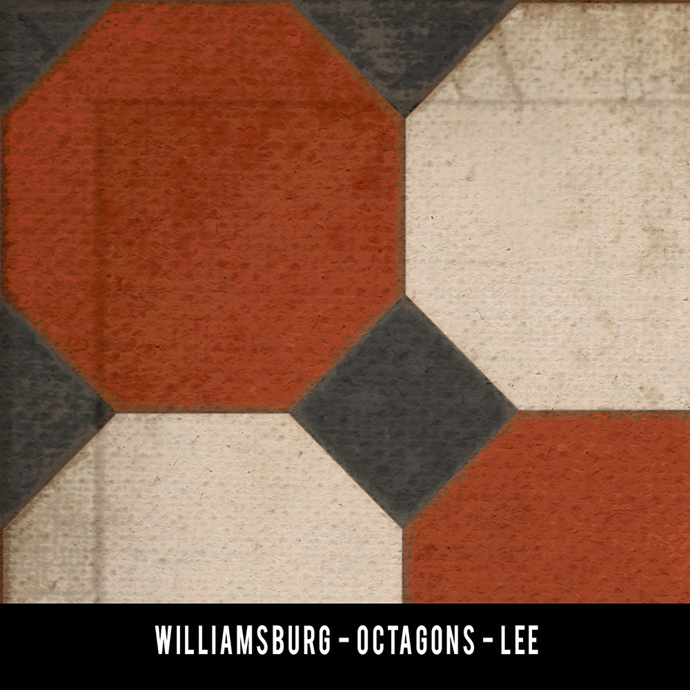 Williamsburg Octagons Lee - vinyl floor cloth swatch sample