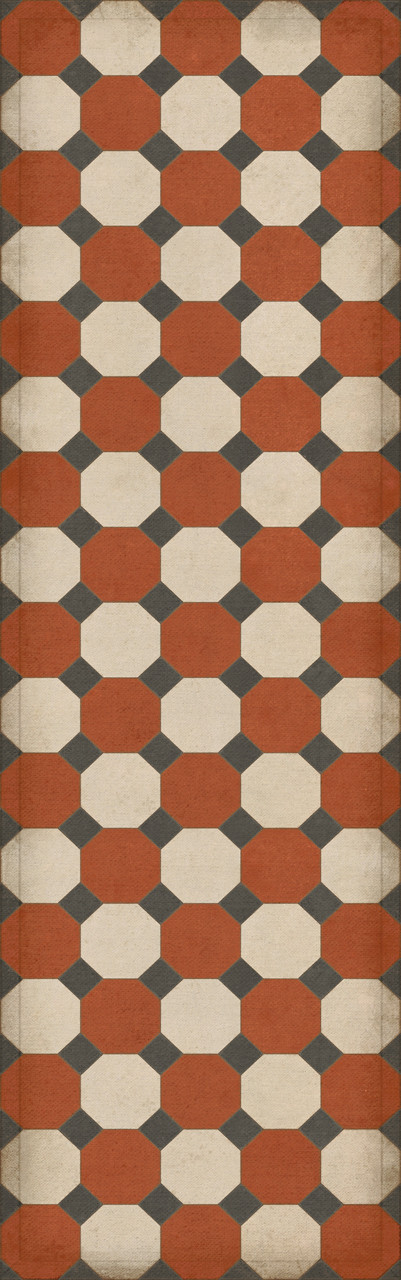 Williamsburg Octagons Lee - vinyl floor cloth size 36x115