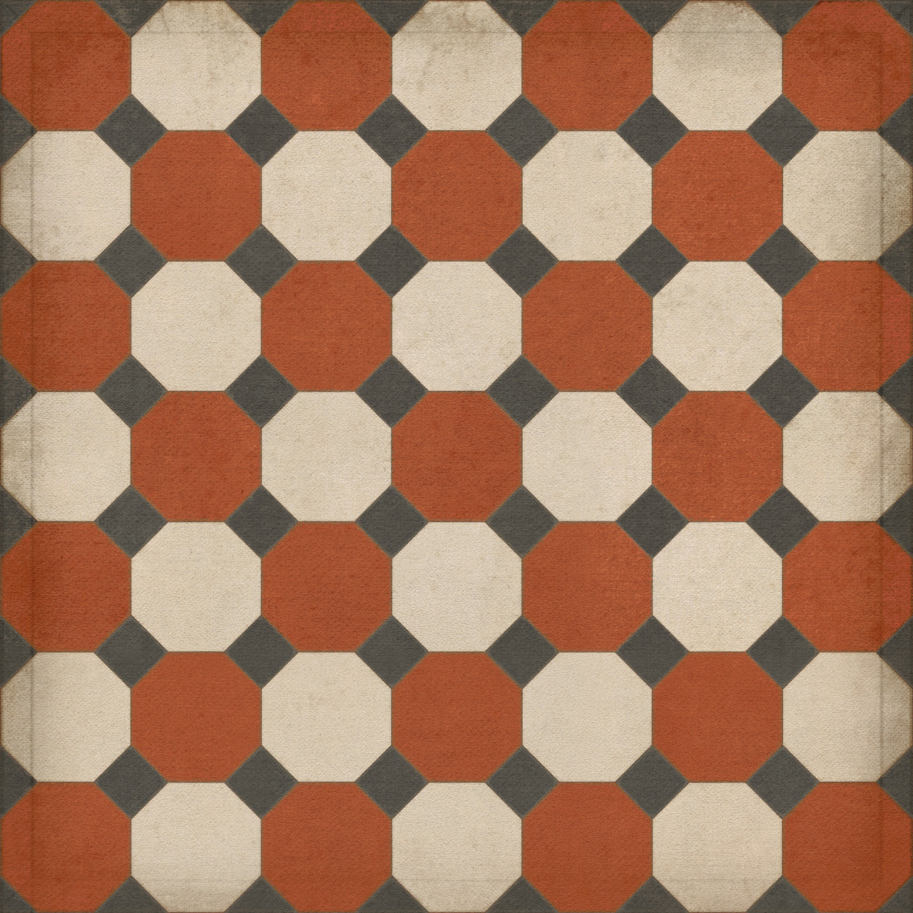 Williamsburg Octagons Lee - vinyl floor cloth sizes 36x36, 48x48