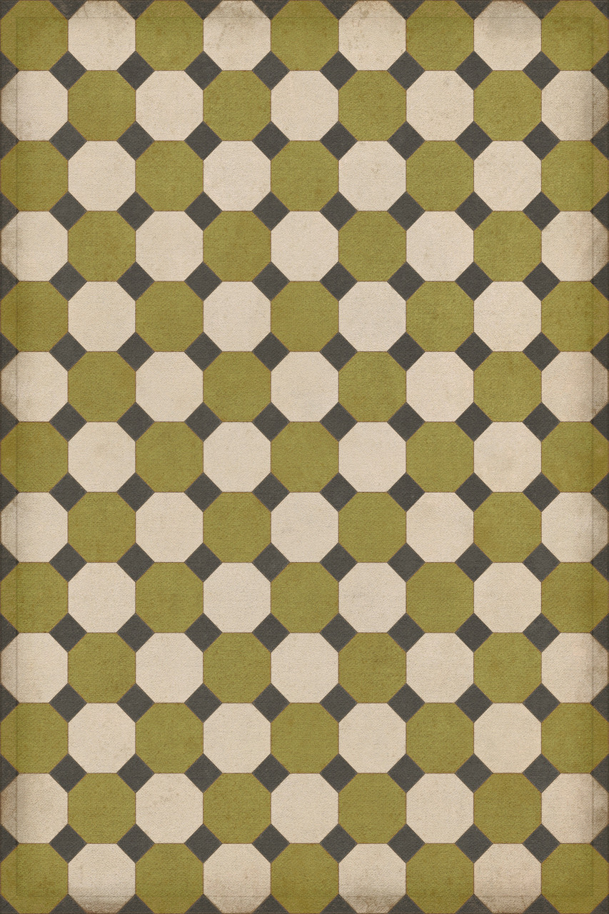 Williamsburg Octagons Sherman - vinyl floor cloth sizes 20x30, 24x36, 38x56, 52x76, 70x102