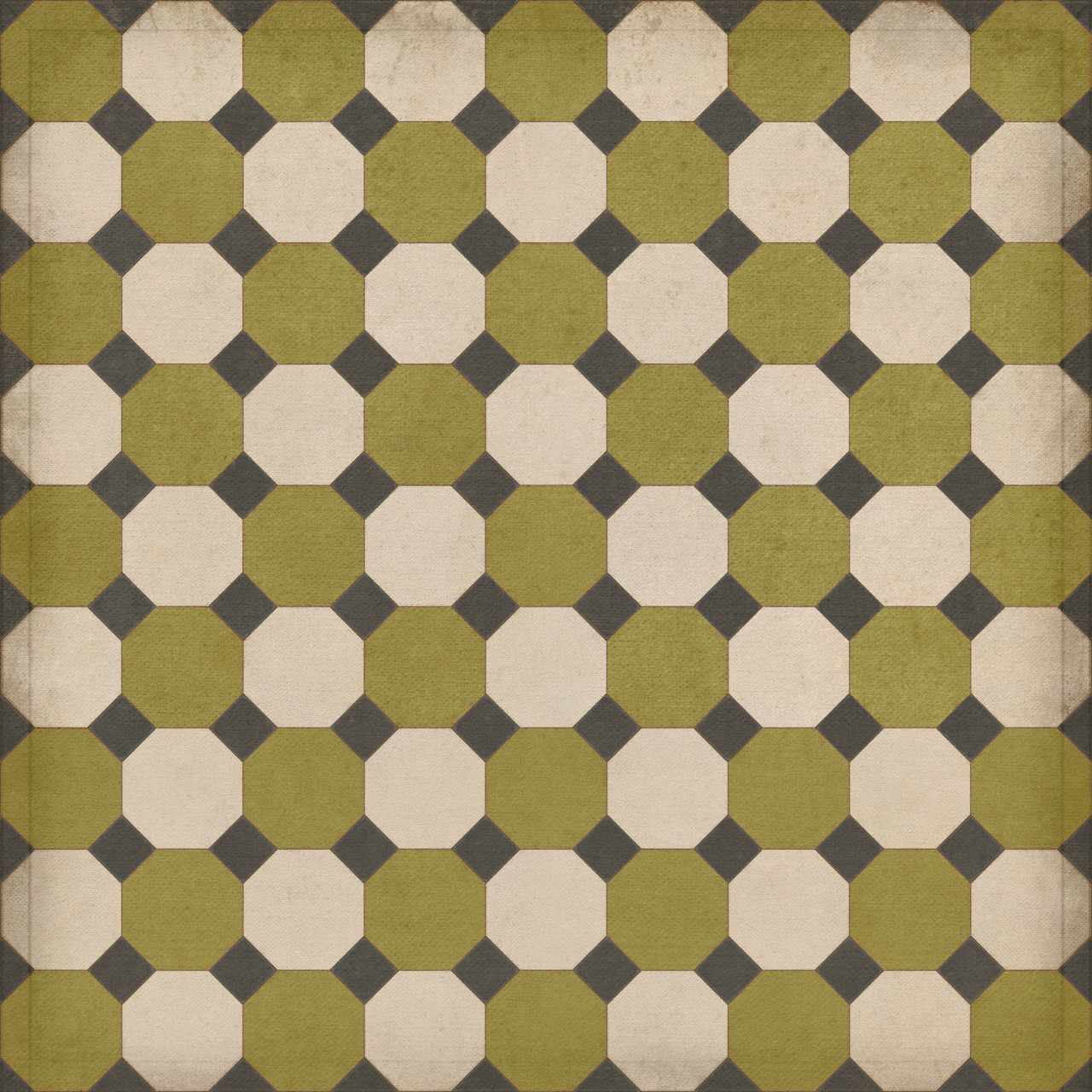 Williamsburg Octagons Sherman - vinyl floor cloth sizes 60x60, 72x72