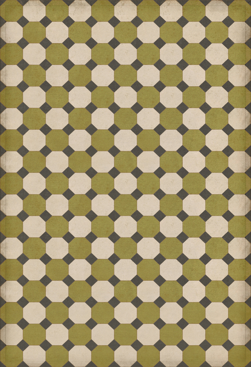 Williamsburg Octagons Sherman - vinyl floor cloth sizes 96x140, 120x175