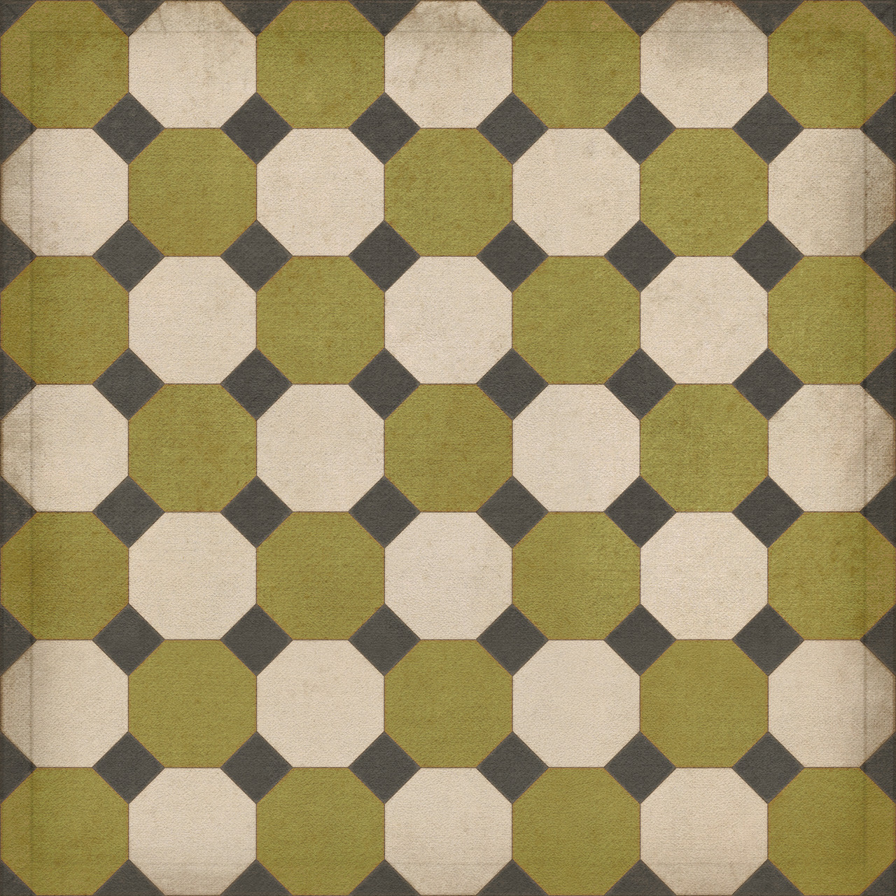 Williamsburg Octagons Sherman - vinyl floor cloth sizes 36x36, 48x48
