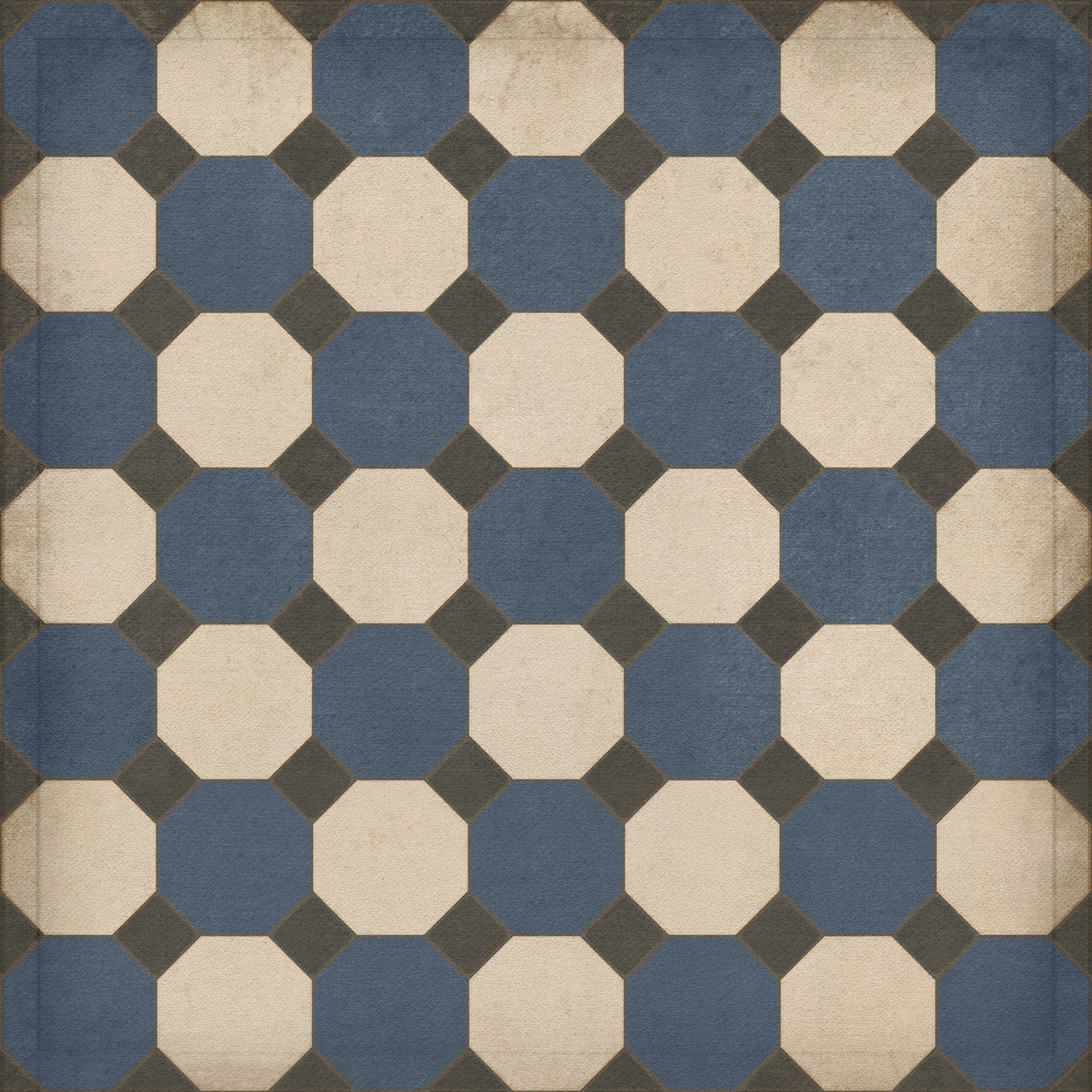 Williamsburg Octagons Washington - vinyl floor cloth sizes 36x36, 48x48