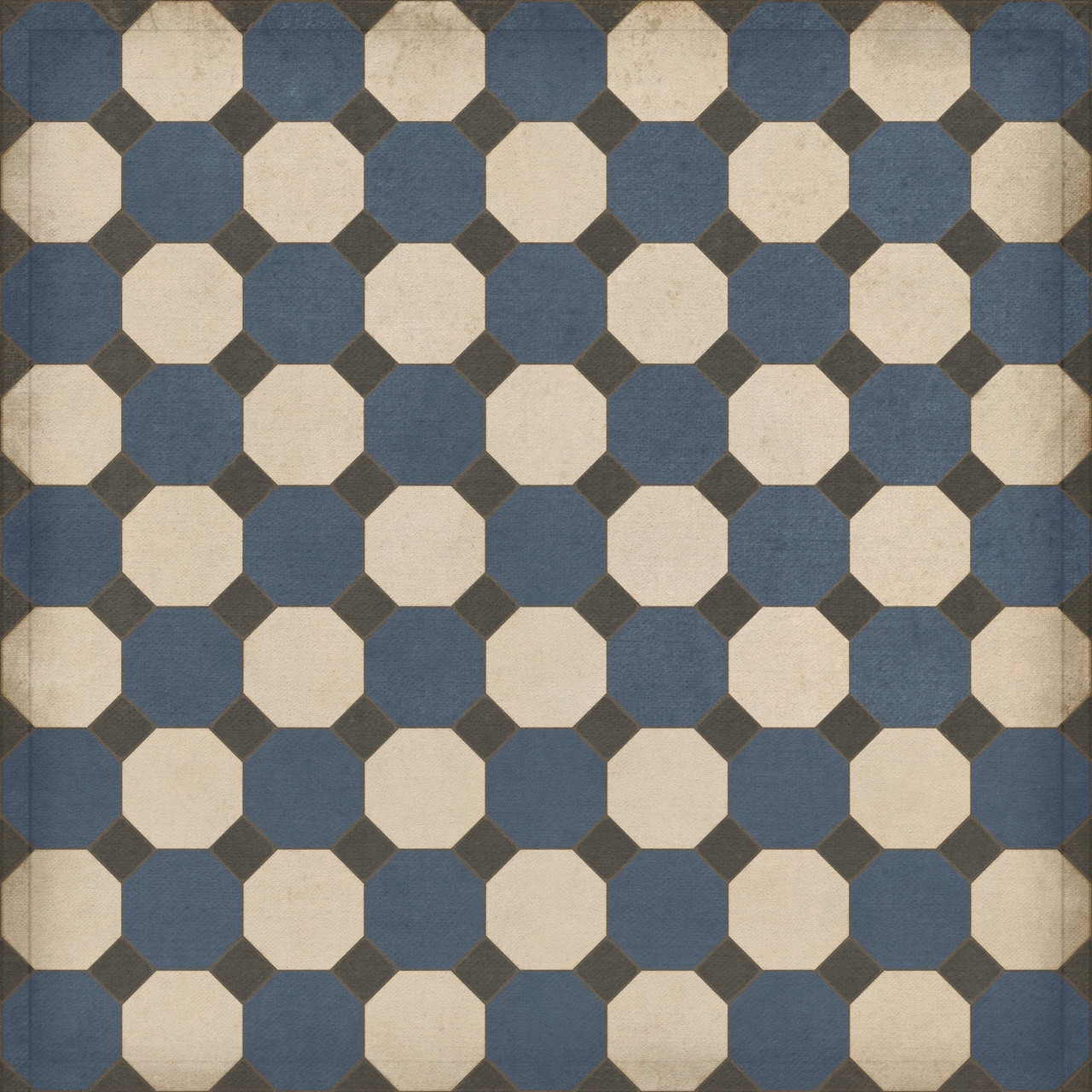 Williamsburg Octagons Washington - vinyl floor cloth sizes 60x60, 72x72