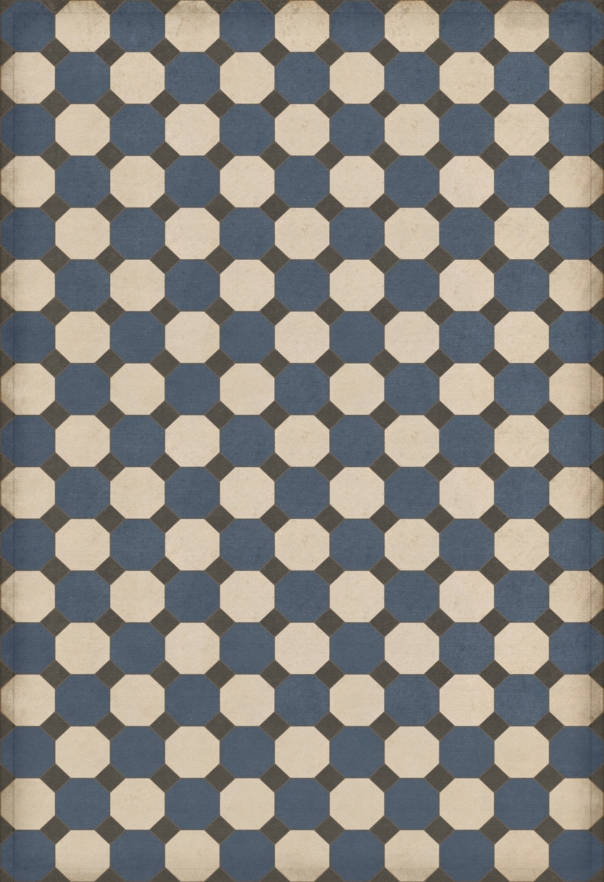 Williamsburg Octagons Washington - vinyl floor cloth size 96xx140