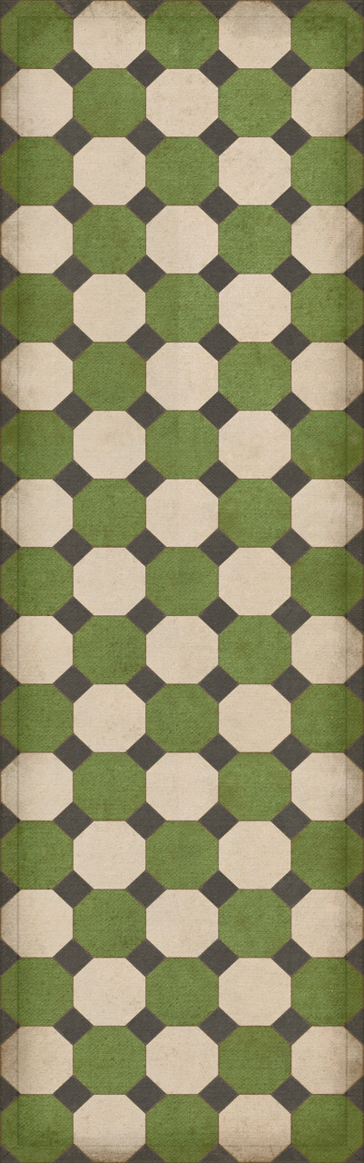 Williamsburg Octagons Wythe - vinyl floor cloth size 36x115