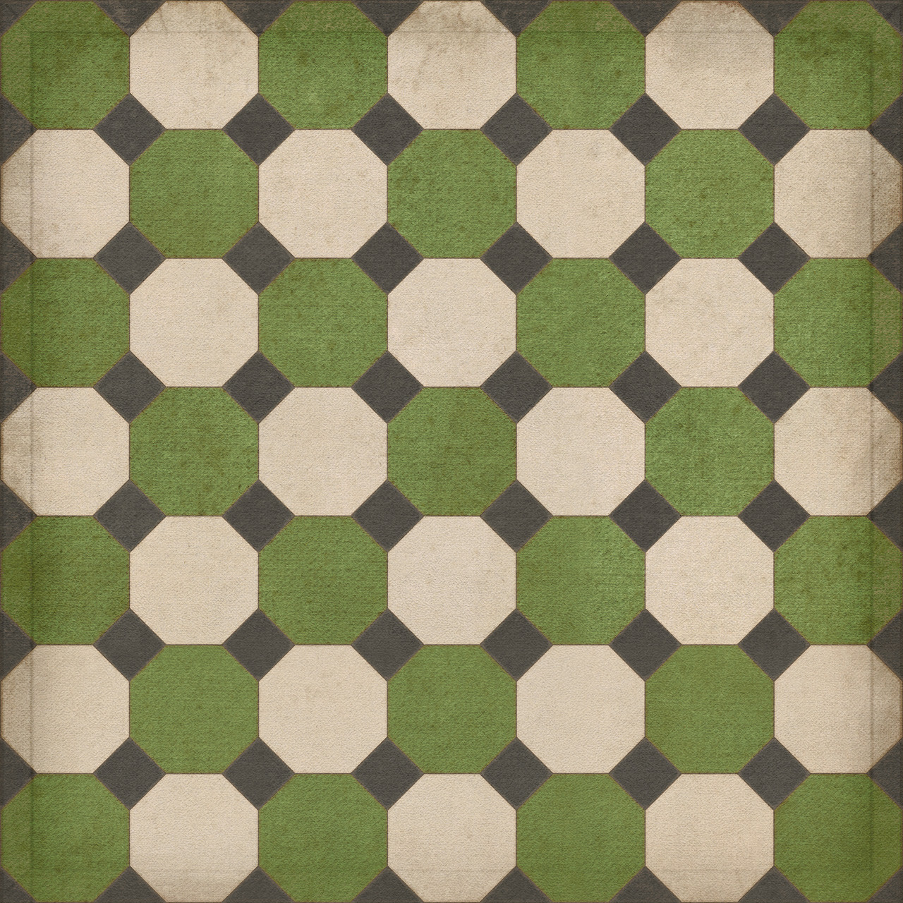 Williamsburg Octagons Wythe - vinyl floor cloth sizes 36x36. 48x48