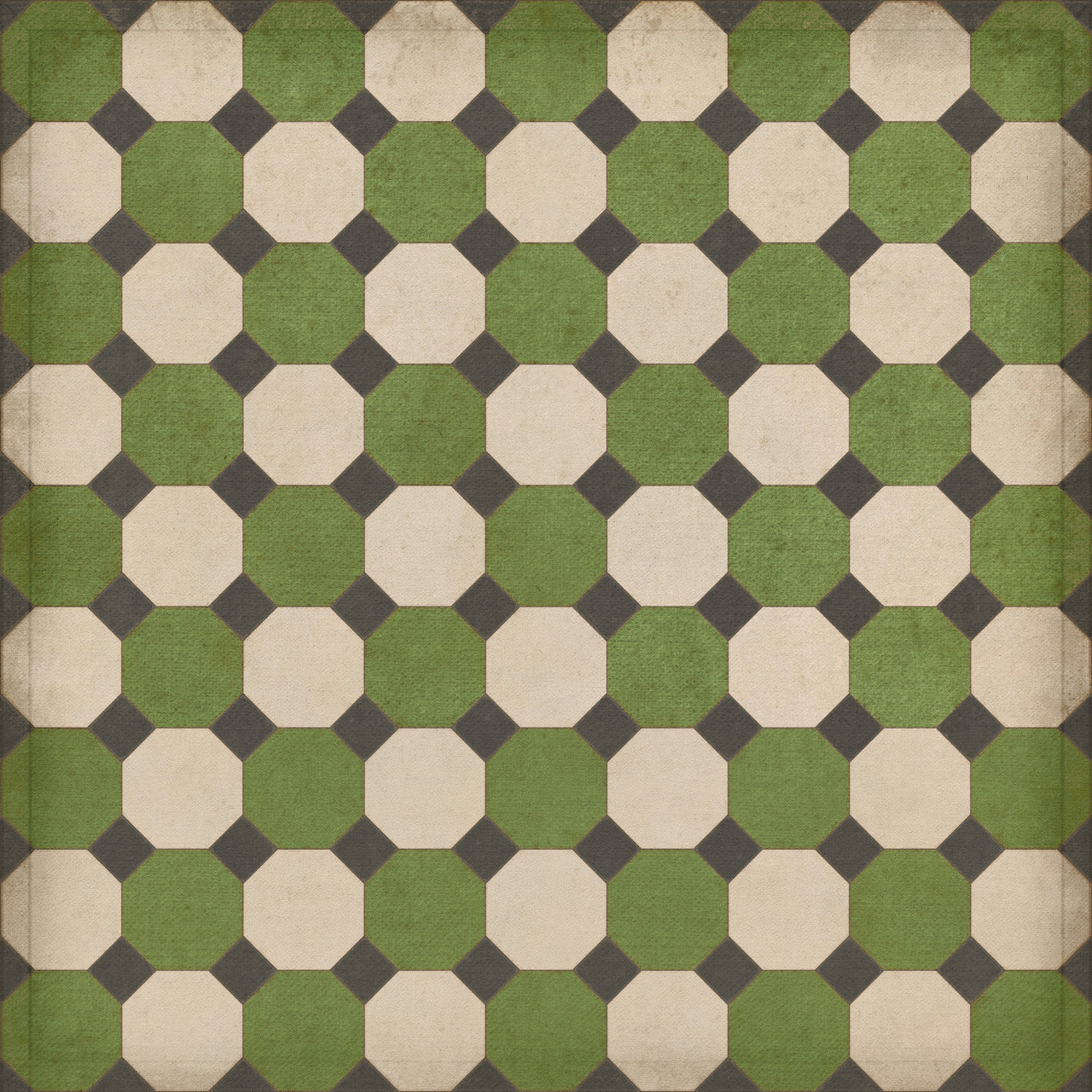 Williamsburg Octagons Wythe - vinyl floor cloth sizes 60x60, 72x72