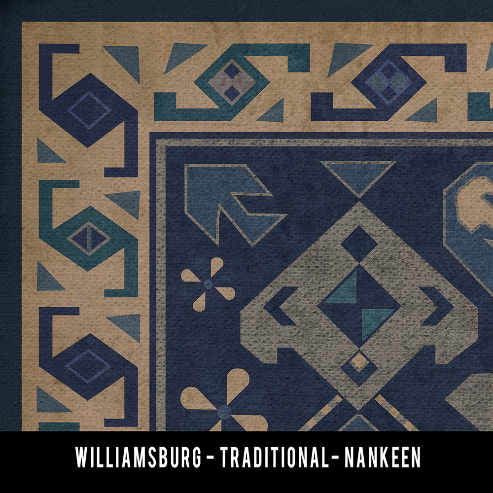 Williamsburg Traditional Nankeen - vinyl floor cloth swatch sample