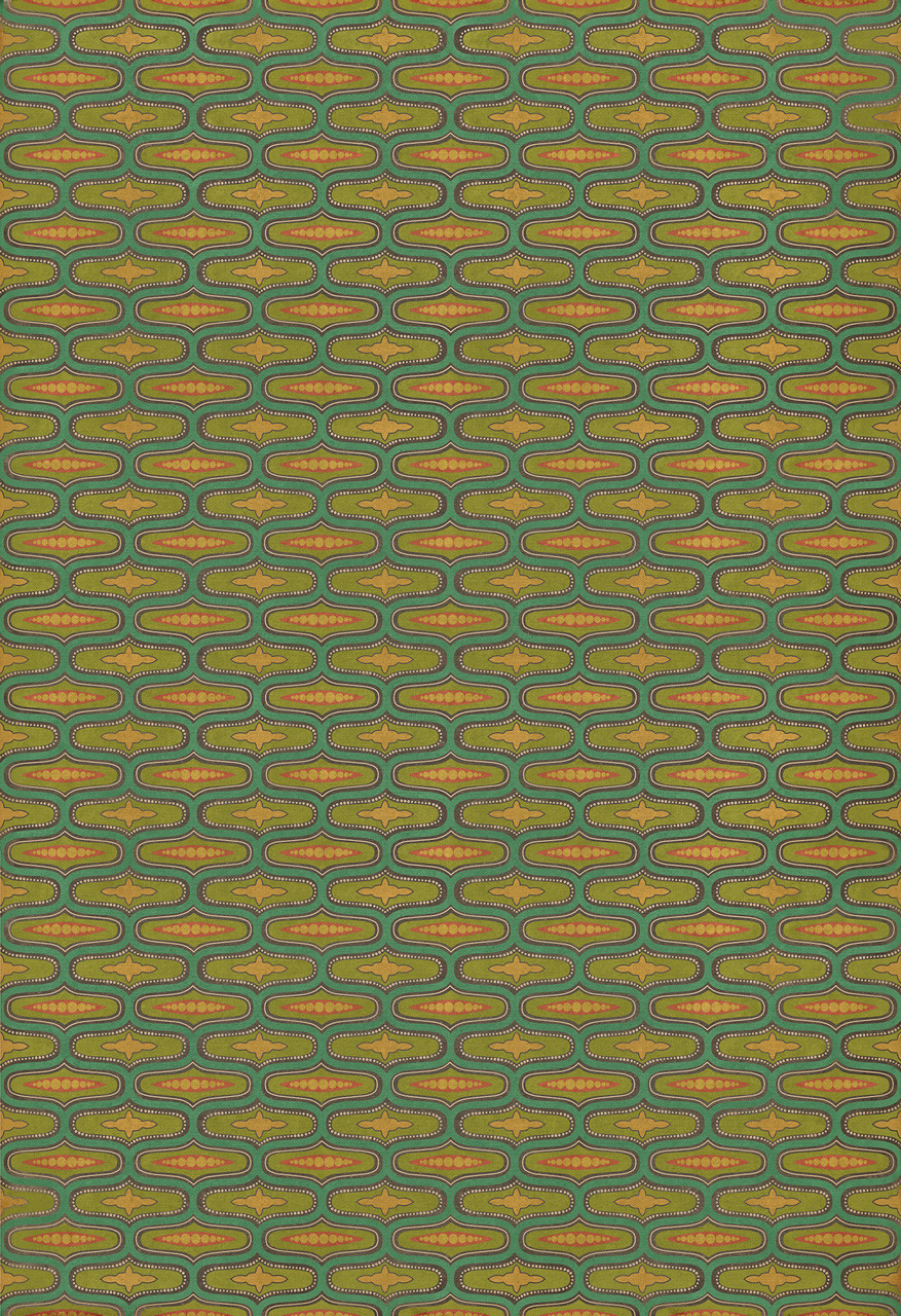 Williamsburg Wavy Lines Defoe - vinyl floor cloth sizes 96x140, 120x175