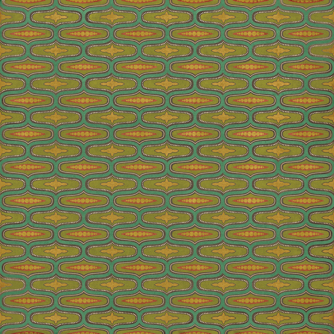 Wavy Lines Defoe - vinyl floor cloth size 84x84