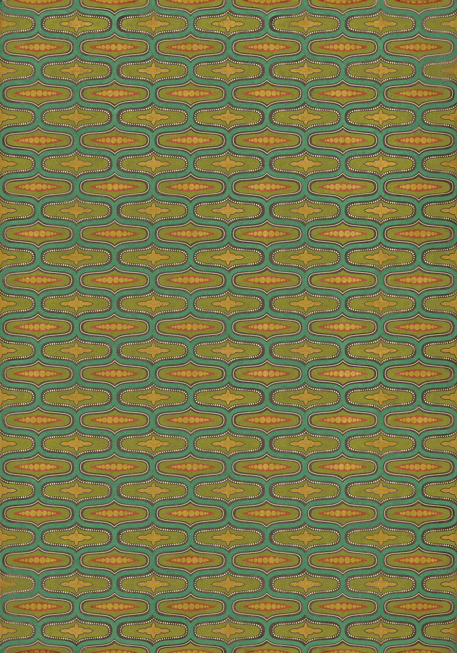 Wavy Lines Defoe - vinyl floor cloth size 84x120