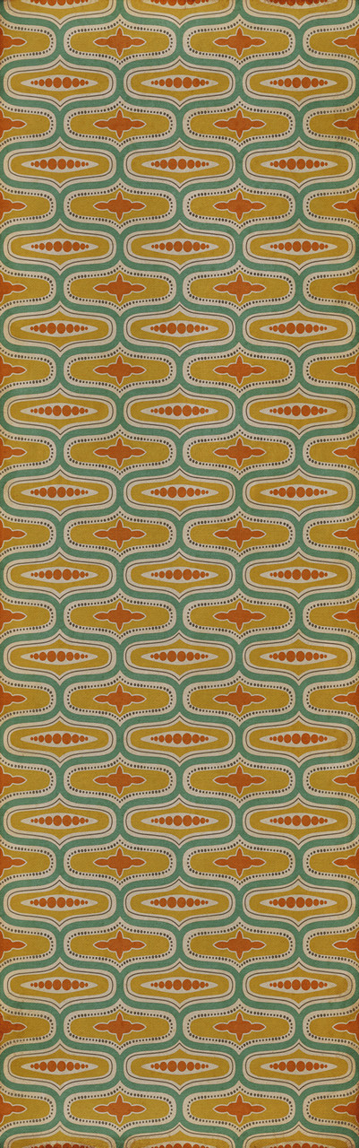 Williamsburg Wavy Lines Fielding - vinyl floor cloth sizes 24x77, 30x96, 36x115