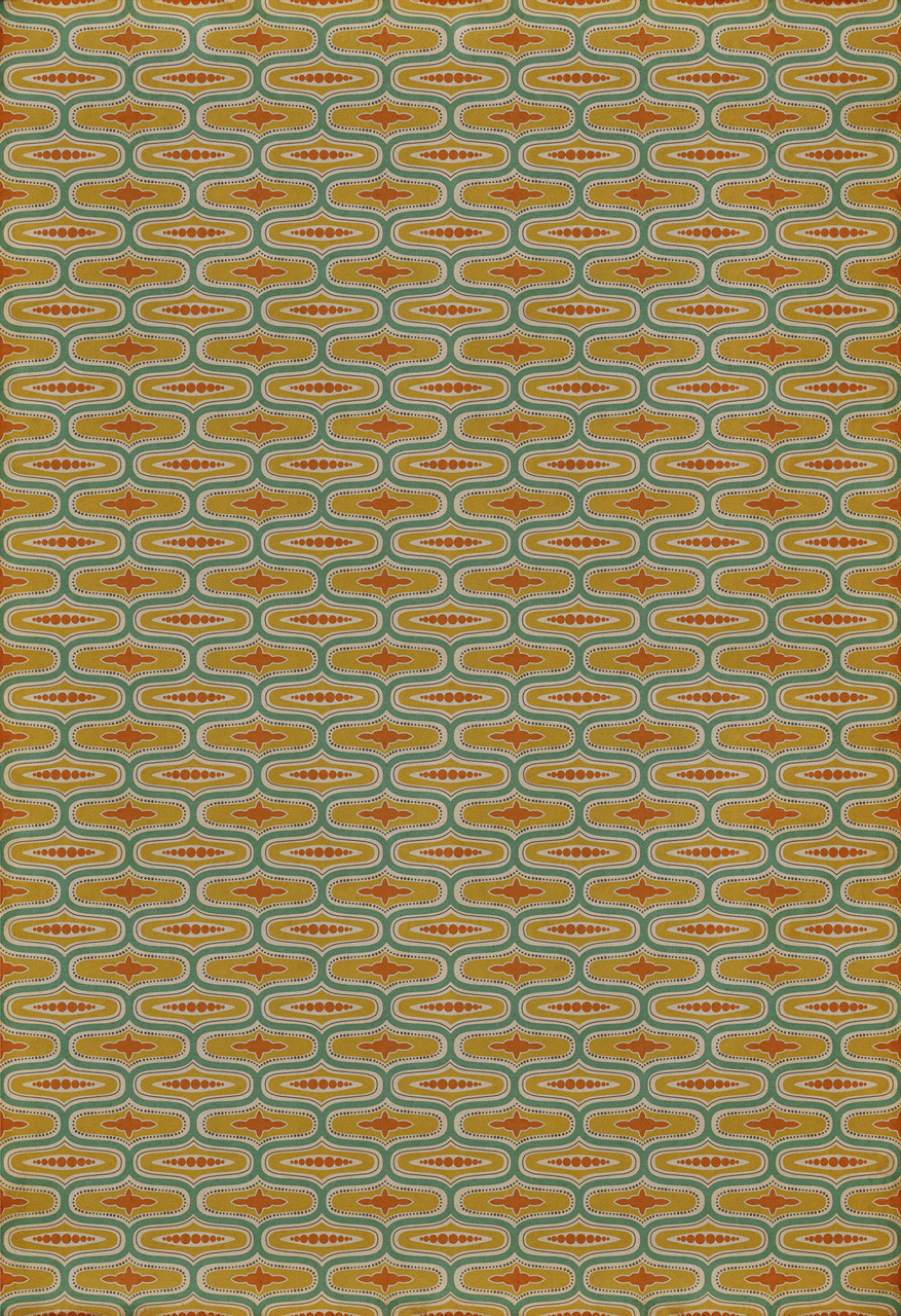 Williamsburg Wavy Lines Fielding - vinyl floor cloth sizes 96x140, 120x175