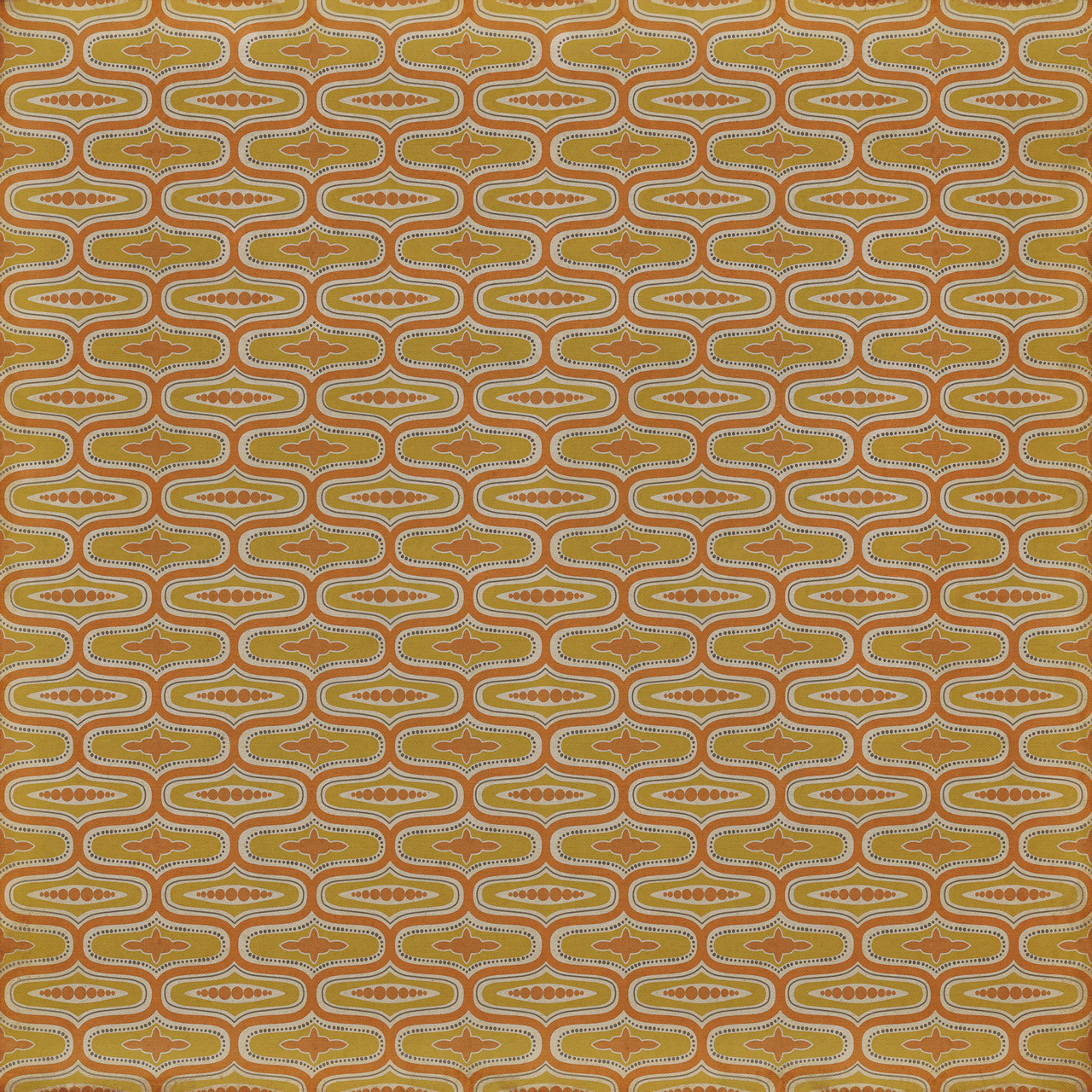 Williamsburg Wavy Lines Goldsmith - vinyl floor cloth sizes 96x96, 120x120