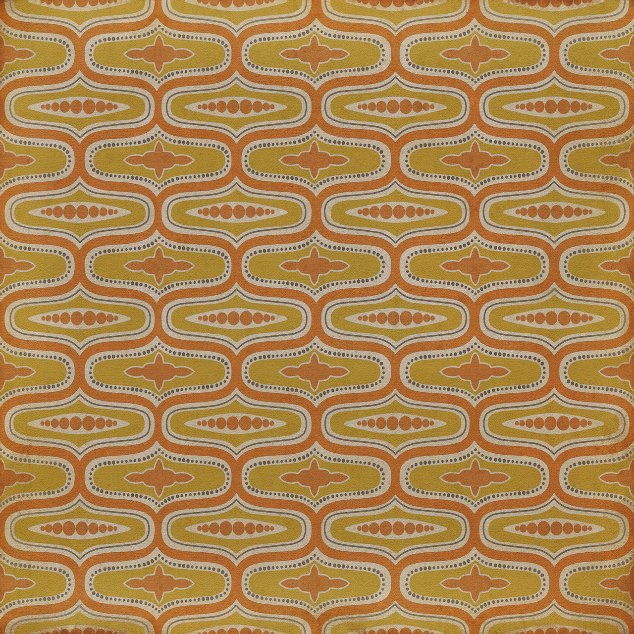 Williamsburg Wavy Lines Goldsmith - vinyl floor cloth sizes 36x36, 48x48