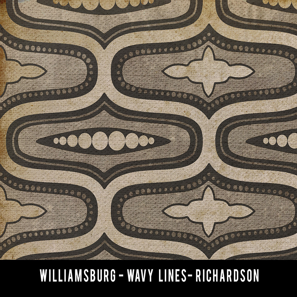 Williamsburg Wavy Lines Richardson - vinyl floor cloth swatch sample