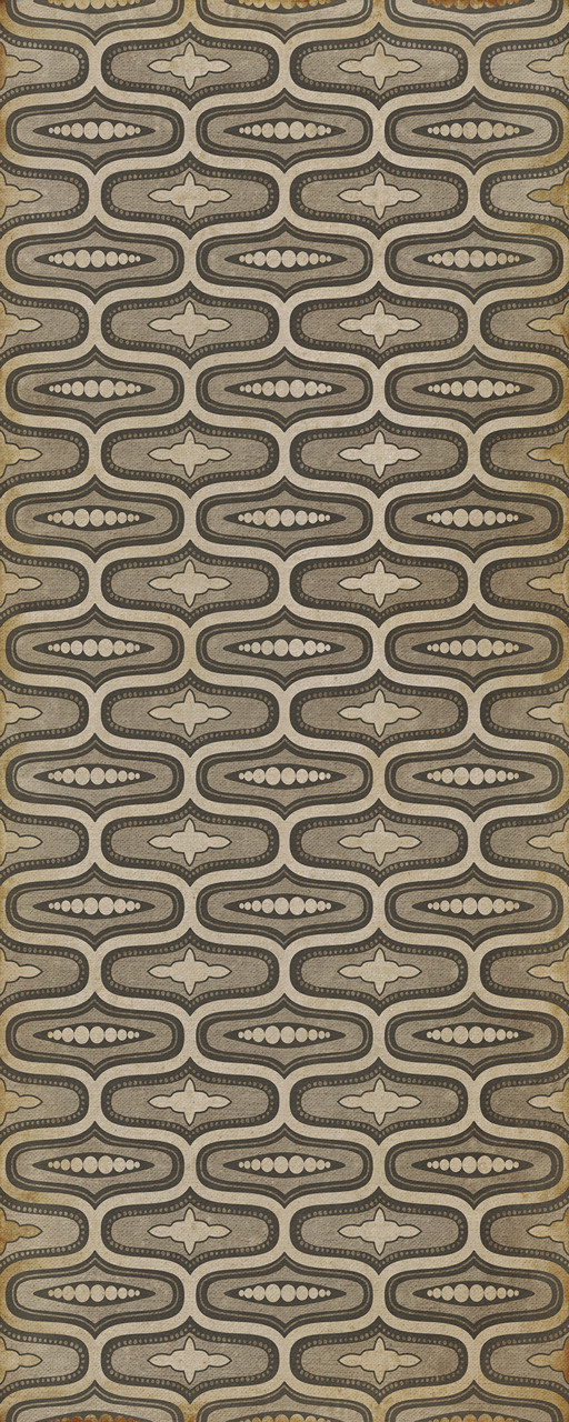 Williamsburg Wavy Lines Richardson - vinyl floor cloth size 36x90