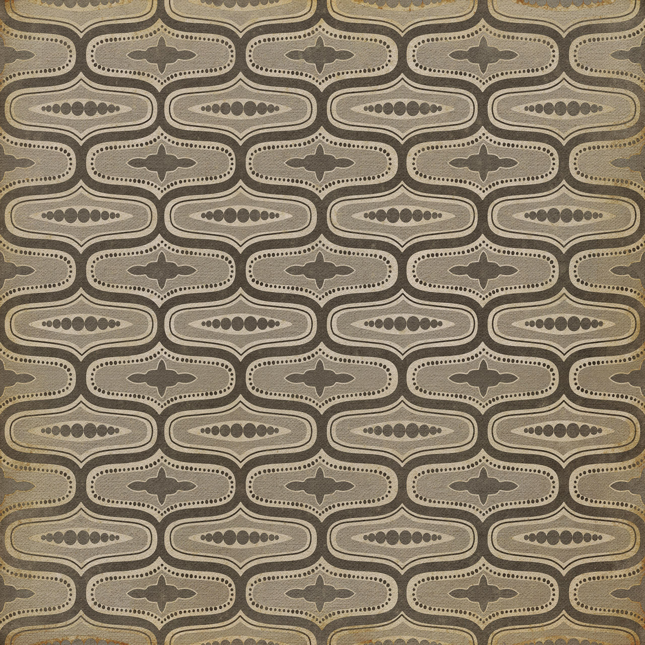 Wavy Lines Sterne - vinyl floor cloth sizes 36x36, 48x48