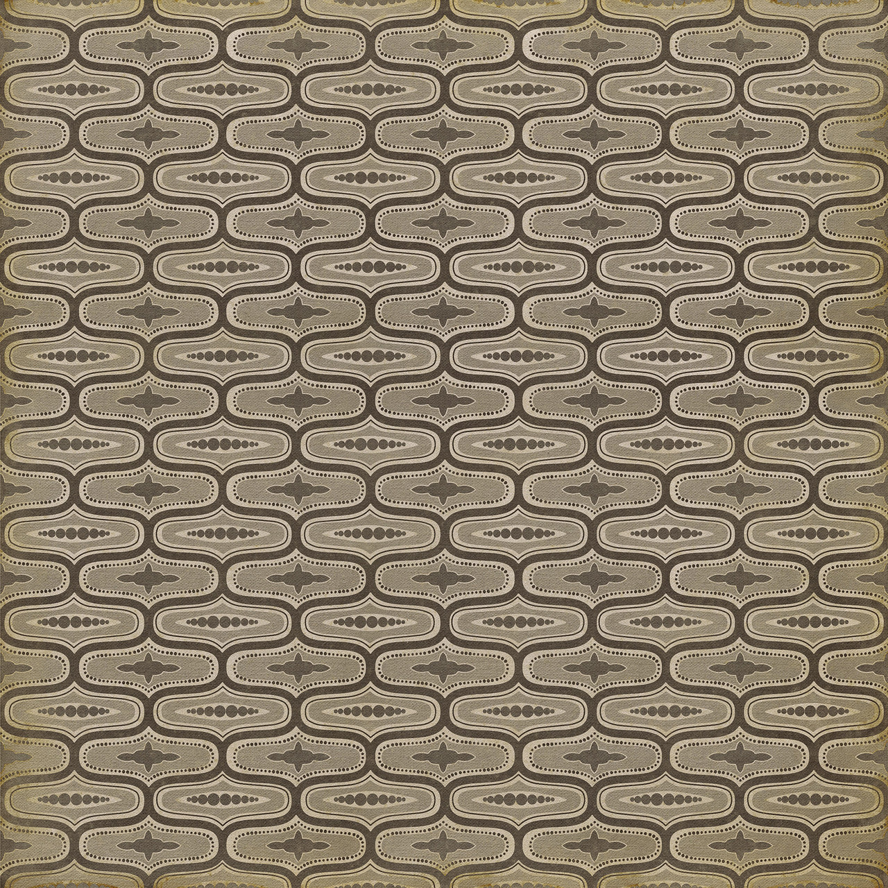 Wavy Lines Sterne - vinyl floor cloth size 84x84