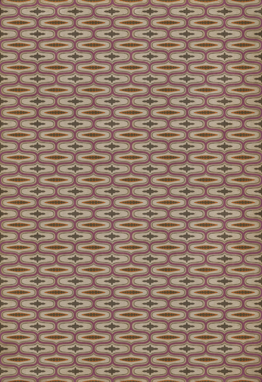 Williamsburg Wavy Lines Voltaire - vinyl floor cloth sizes 96x140, 120x175