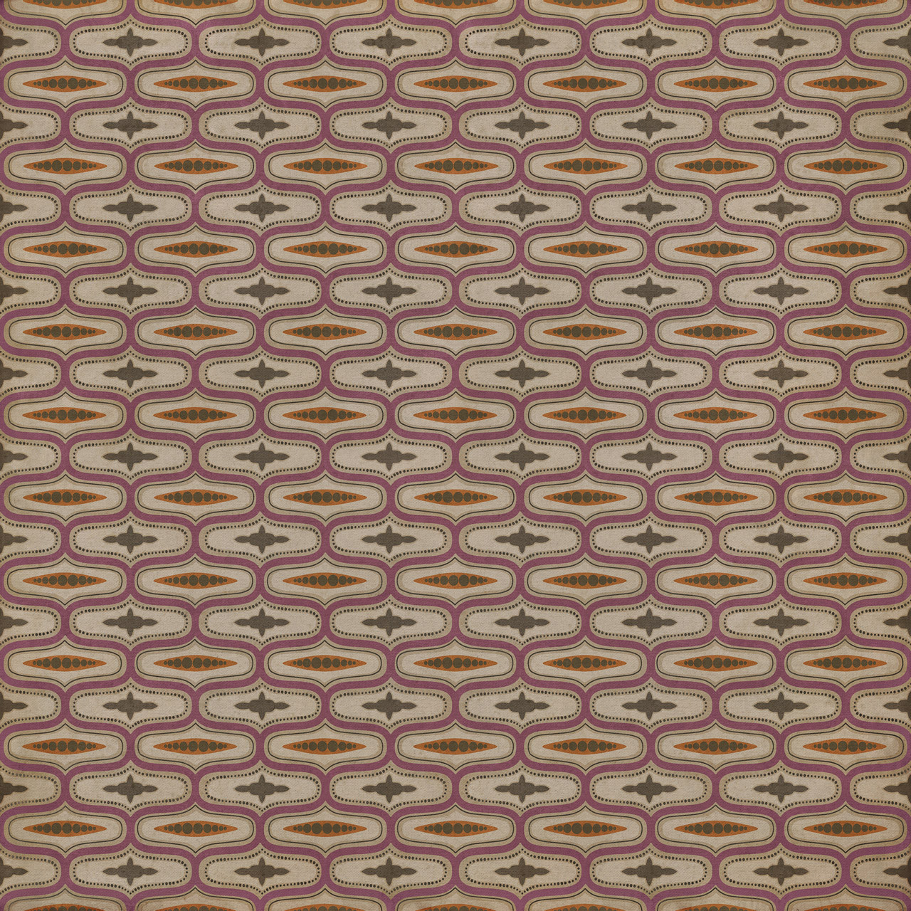 Williamsburg Wavy Lines Voltaire - vinyl floor cloth sizes 96x96, 120x120