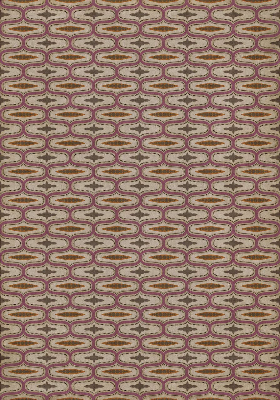 Wavy Lines Voltaire - vinyl floor cloth size 84x120