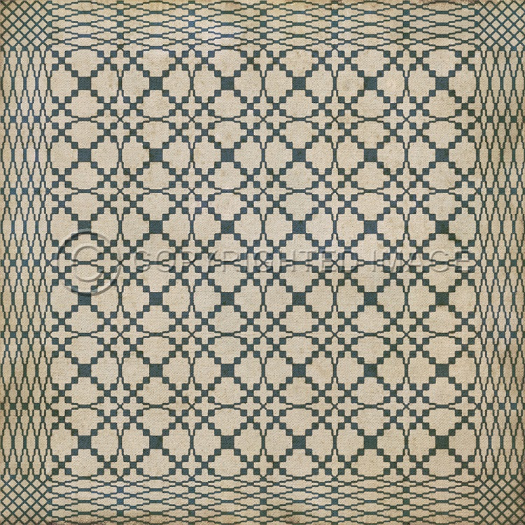 Williamsburg Woven Augusta - vinyl floor cloth sizes 36x36, 48x48