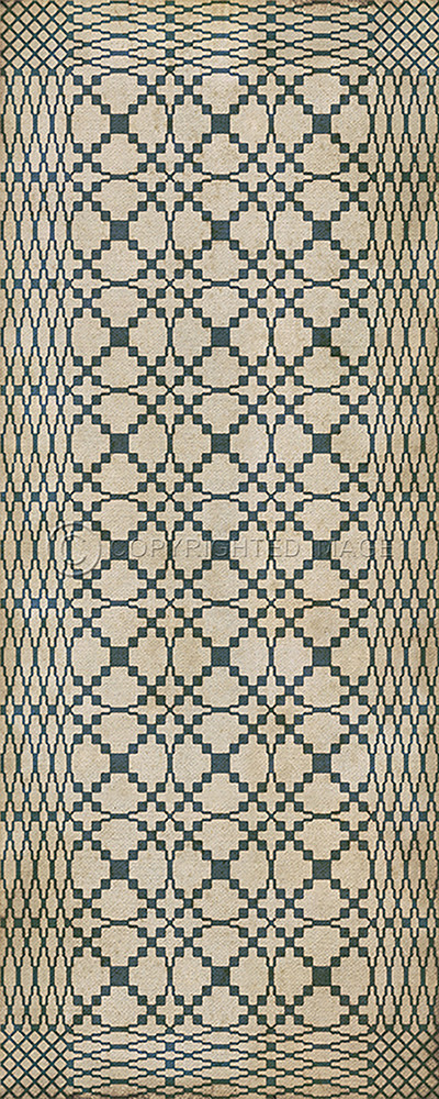 Williamsburg Woven Augusta - vinyl floor cloth sizes 30x75, 36x90