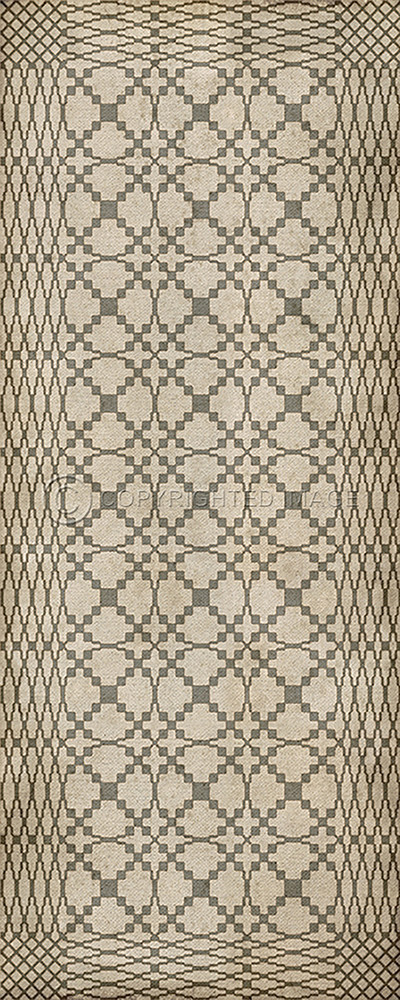 Williamsburg Woven Isle of Wight - vinyl floor cloth sizes 30x75, 36x90 