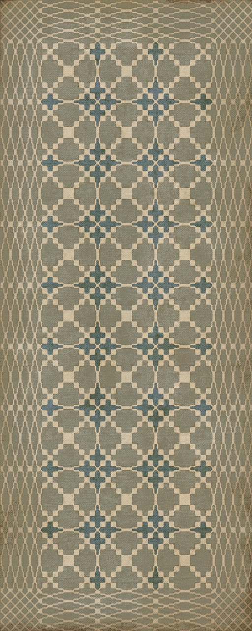 Williamsburg Woven Prince George - vinyl floor cloth sizes 30x75, 36x90