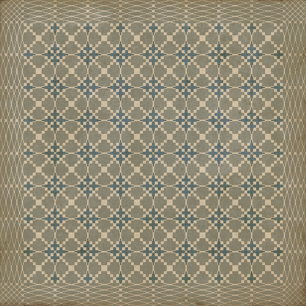 Williamsburg Woven Prince George - vinyl floor cloth sizes 60x60, 72x72