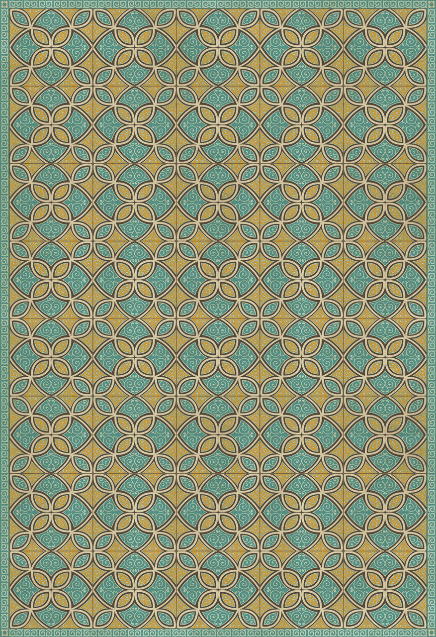 Pattern 25 Augustus - vinyl floor cloth sizes 96x140, 120x175