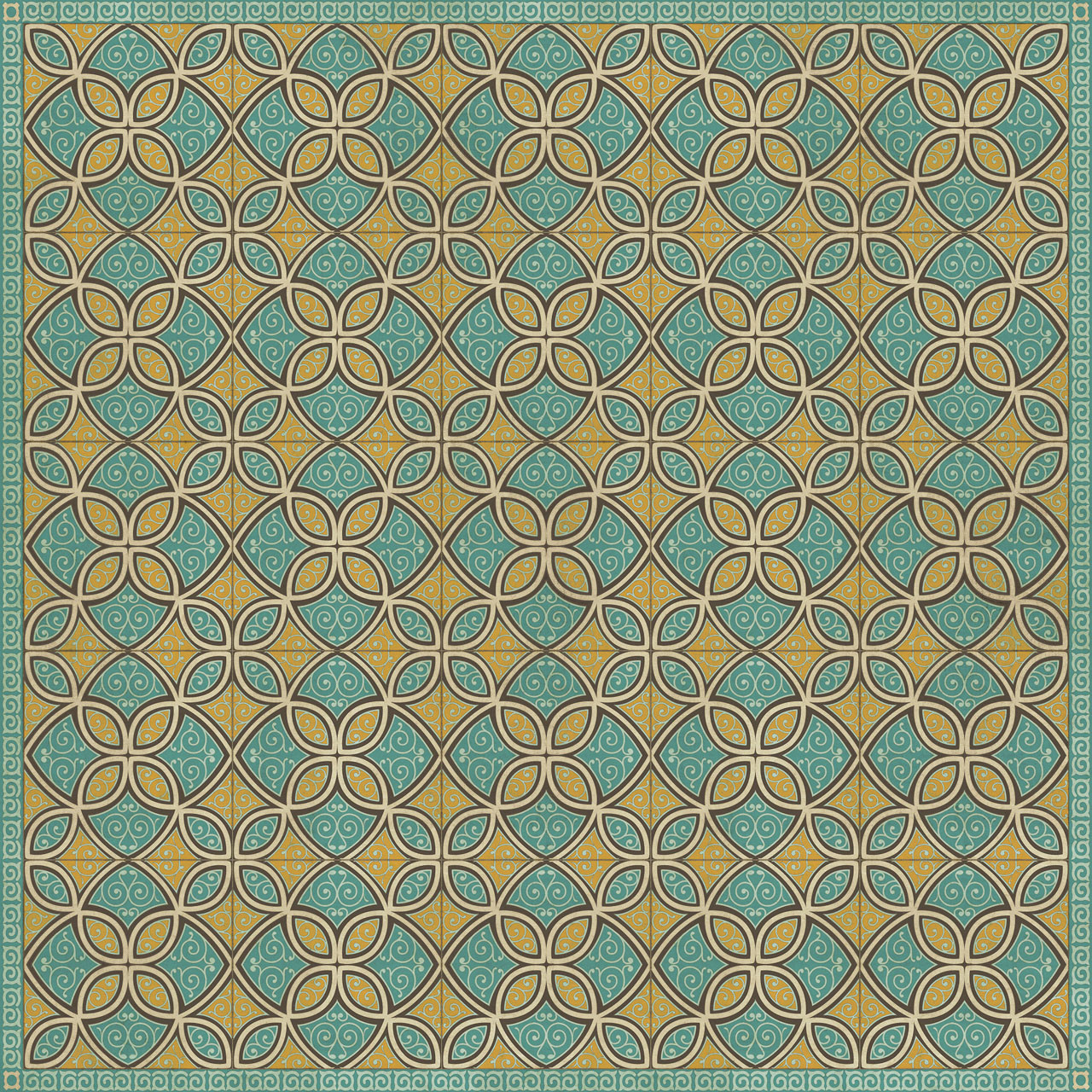 Pattern 25 Augustus - vinyl floor cloth sizes 96x96, 120x120