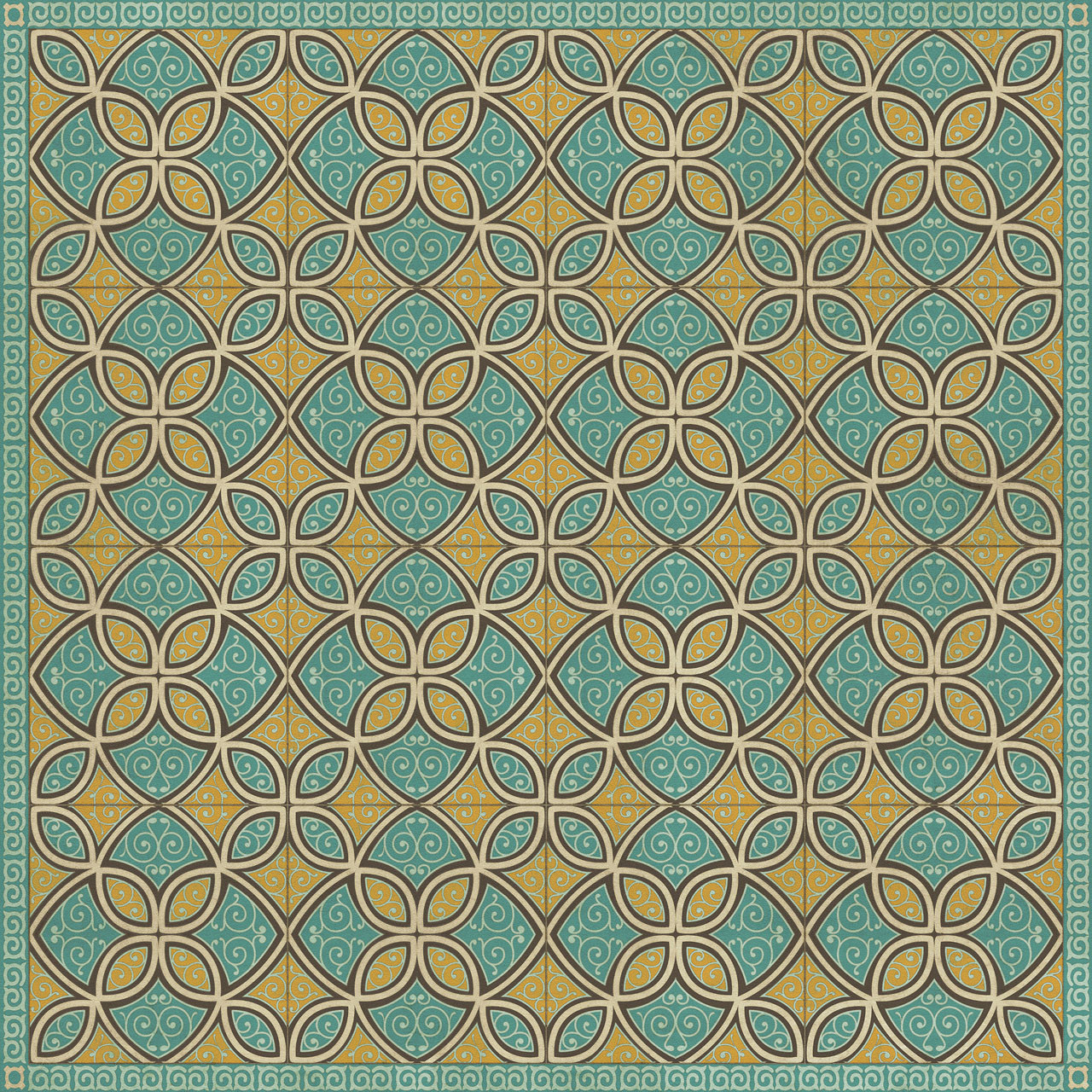 Pattern 25 Augustus - vinyl floor cloth sizes 60x60, 72x72, 84x84