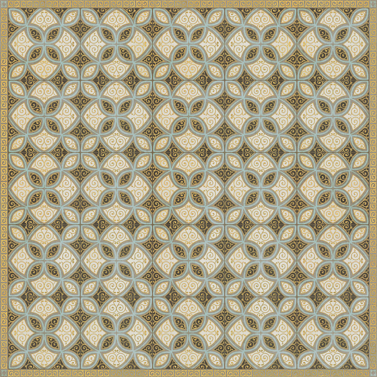 Pattern 25 Gustav - vinyl floor cloth sizes 96x96, 120x120