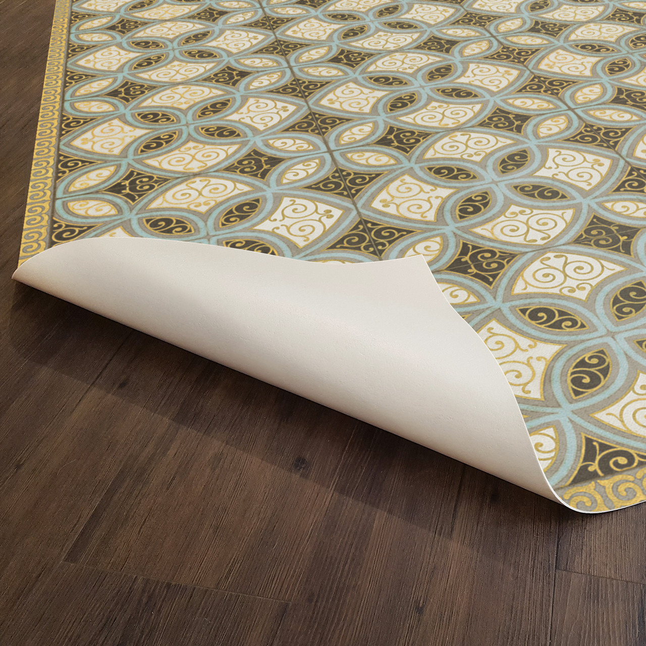 Pattern 25 Gustav - vinyl floor cloth underside 