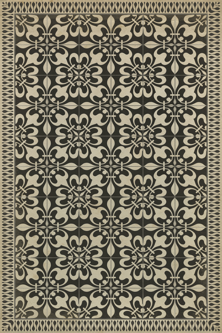 Classic Pattern 55 Gates of Horn and Ivory - vinyl floor cloth sizes 20x30, 24x36, 30x44, 38x56
