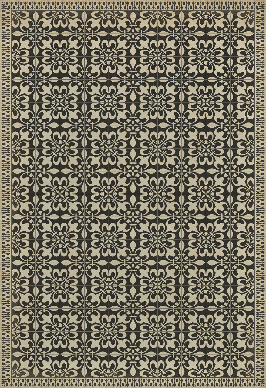 Classic Pattern 55 Gates of Horn and Ivory - vinyl floor cloth sizes 96x140, 120x175