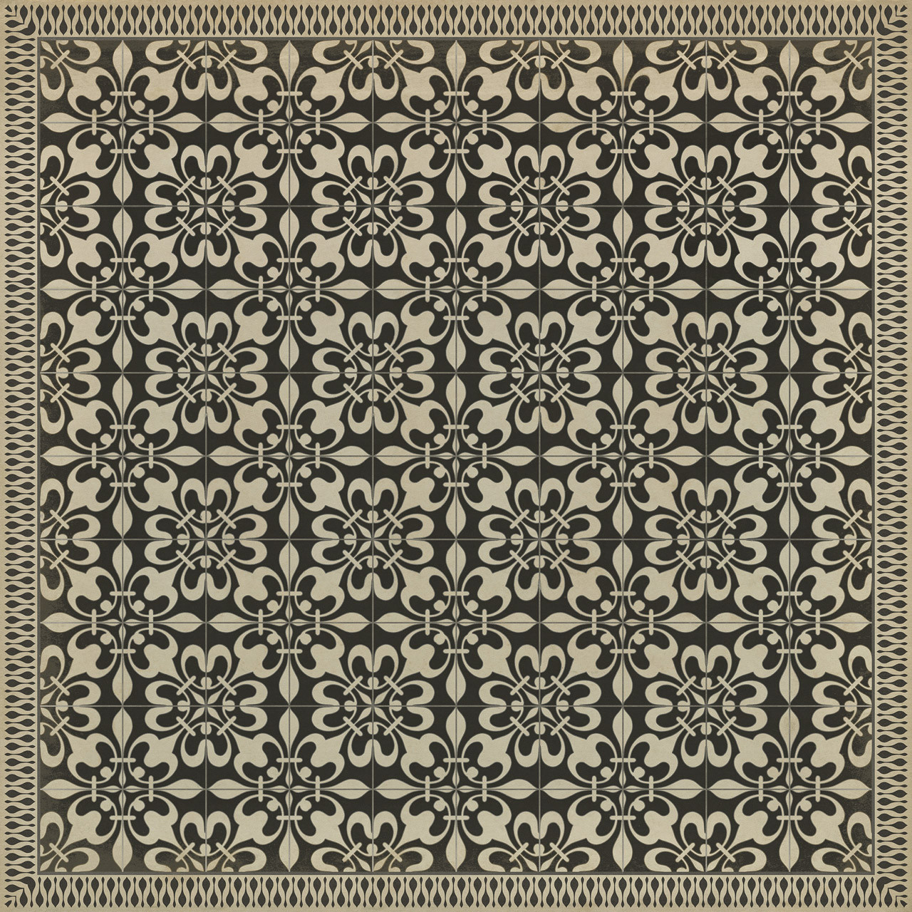 Classic Pattern 55 Gates of Horn and Ivory - vinyl floor cloth sizes 84x84, 96x96, 120x120