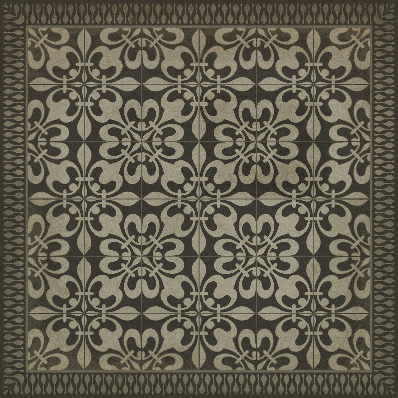 Classic Pattern 55 Dark Skies - vinyl floor cloth sizes36x36, 48x48