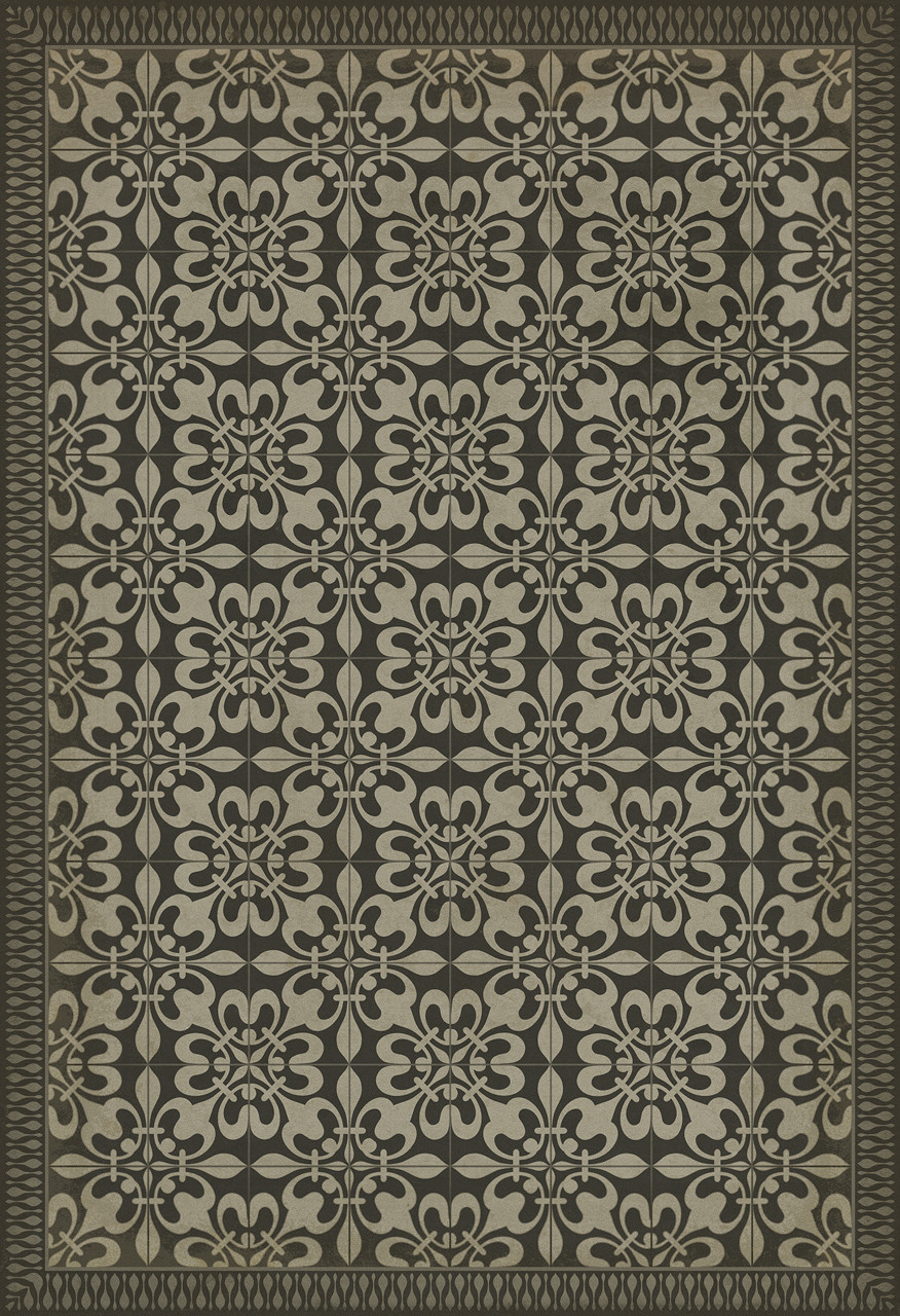 Classic Pattern 55 Dark Skies - vinyl floor cloth sizes 52x76, 70x102