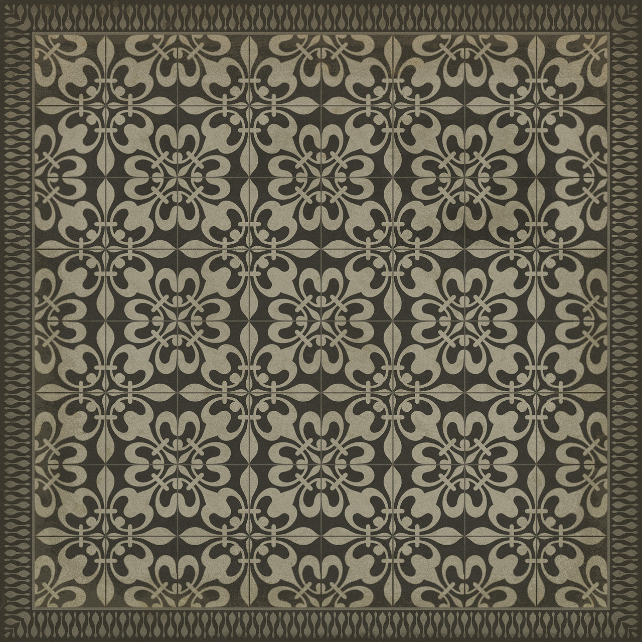 Classic Pattern 55 Dark Skies - vinyl floor cloth sizes60x60, 72x72